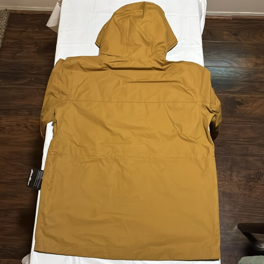 Eddie Bauer Hooded Raincoat in Mustard - Picture 4 of 7